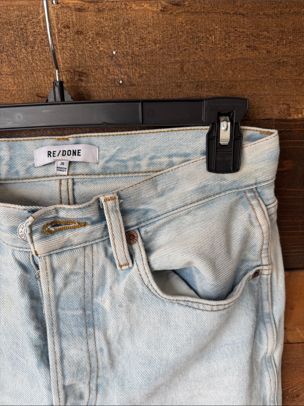 Re/Done Light Wash Denim Jeans - Pale Blue